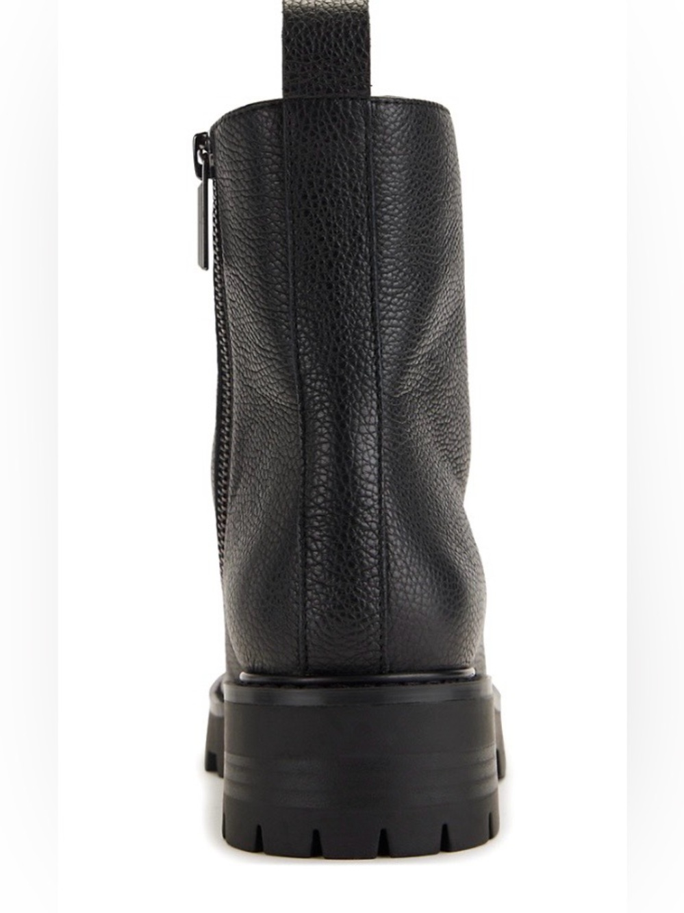 KARL LAGERFELD PARIS Mela Black Lace-Up Lug Boot with Silver Hardware. - Picture 5 of 9